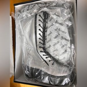 🆕 Demonia Silver Holographic Combat Boots